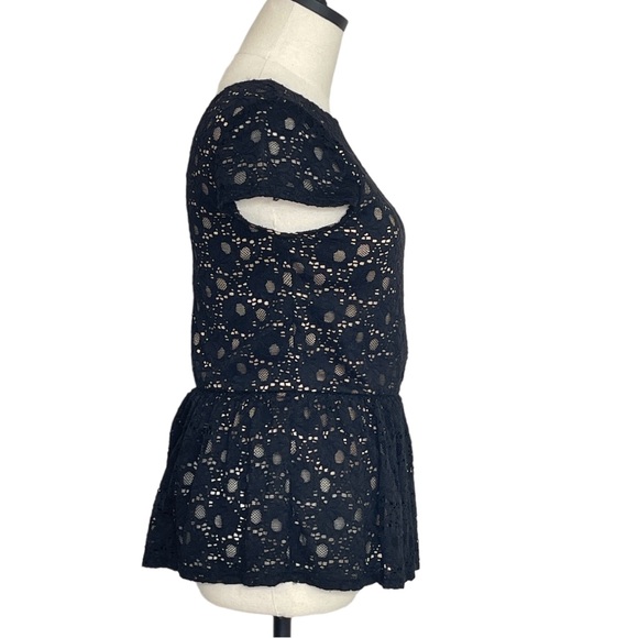 Alya Pullover Top Deep V in back Black and Tan Size Medium  D1220 - Picture 4 of 11